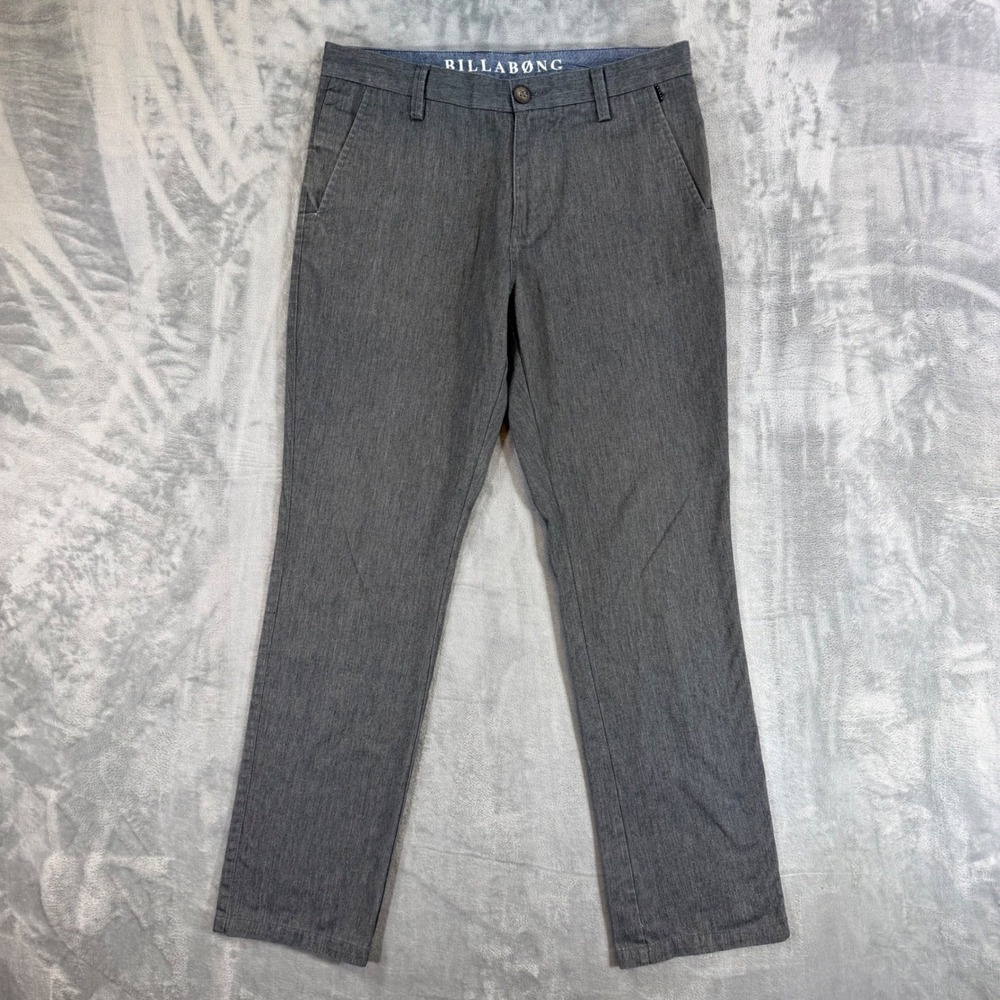 Billabong Carter Straight Leg Chino Pants Mens Size 33x34 Gray Heather